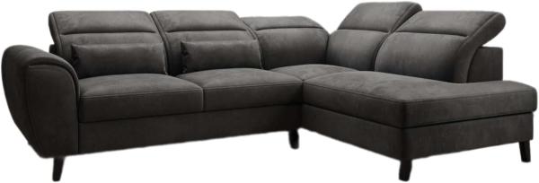 Designer Sofa Nobile mit verstellbarer Rückenlehne Samt Anthrazit Rechts