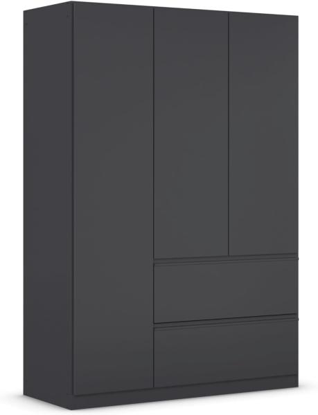 rauch Kleiderschrank, Drehtürenschrank COSTA, 3-türig, 2 Schubkästen, push-to-open, Grau metallic, 136x197x54cm