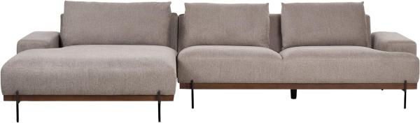 Ecksofa MARIFERD Stoff Hellbraun Rechtsseitig