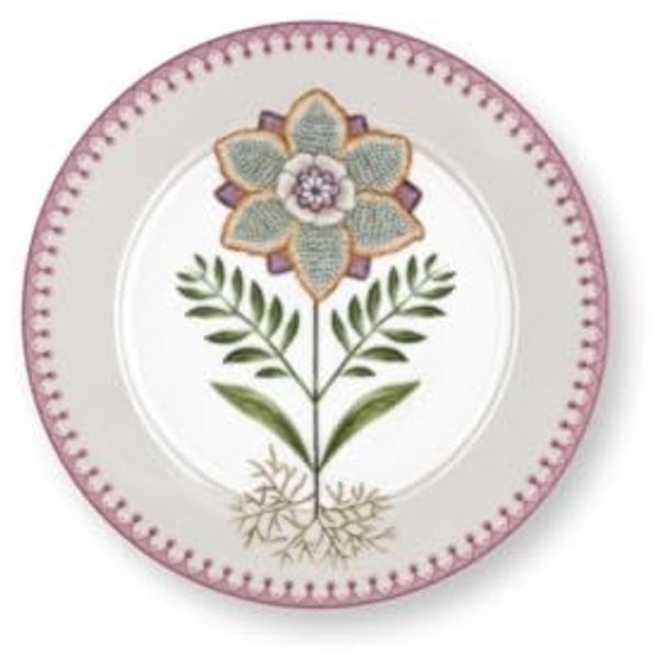 Pip Studio Frühstücksteller Lily & Lotus Off White-Lila (21cm) 51.001.471