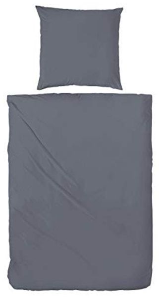 Enrico Coss Bettwäsche Stonewashed|Kissenbezug einzeln 40x80 cm| anthrazit