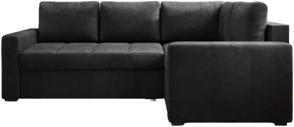 Designer Sofa Cortino mit Schlaffunktion und Stauraum Samt Anthrazit Rechts