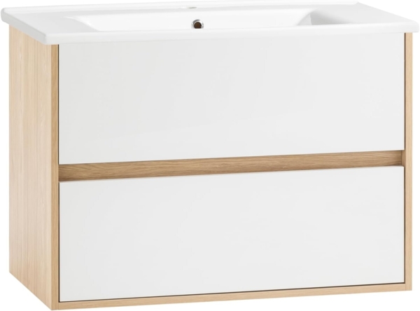 Schildmeyer Waschtisch Mali 701791, Eiche hell Dekor/mattweiß