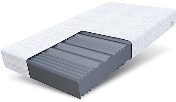 FDM Comfort Plus Schaumstoffmatratze cm Höhe cm 7-Liegezonen Matratze Kaltschaum H3 Öko-Tex Allergikergeeignet Bezug Waschbar Abnehmbar Weiß, 160x200 cm, 24,0 cm