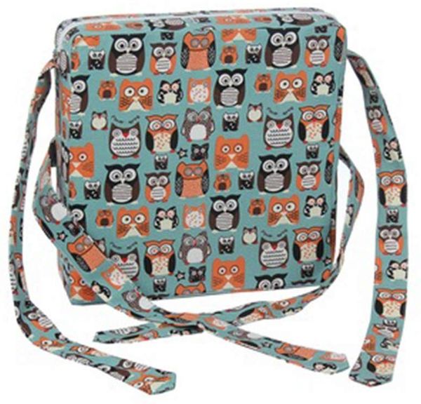 Chickwin Sitzerhöhung Stuhl, Kinder Sitzkissen Sitzerhöhung Stuhl Cartoon, Tragbar Sitzkissen Verstellbar Zerlegbar Esszimmerstuhl ErhöHen Pad Esszimmer Boostersitze (32. 5x32. 5x8 cm,Blaue Eule)