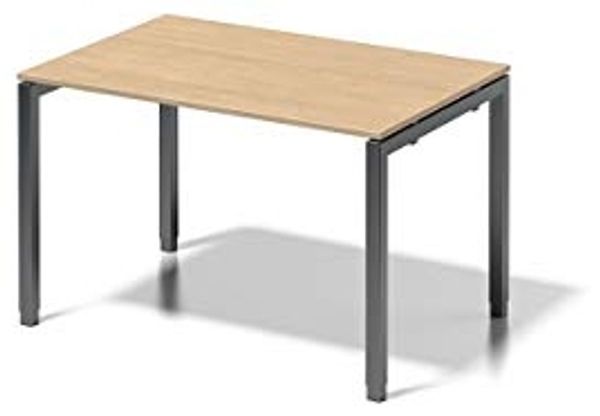 BISLEY Cito Schreibtisch, 650-850 mm höheneinstellbares U-Gestell, Metall, Mp334 Dekor Ahorn, Gestell Anthrazitgrau, 80 x 120 x 85 cm