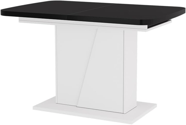 Esstisch Fenaro Schwarz/Weiß 120 x 80 cm ausziehbar Vicco