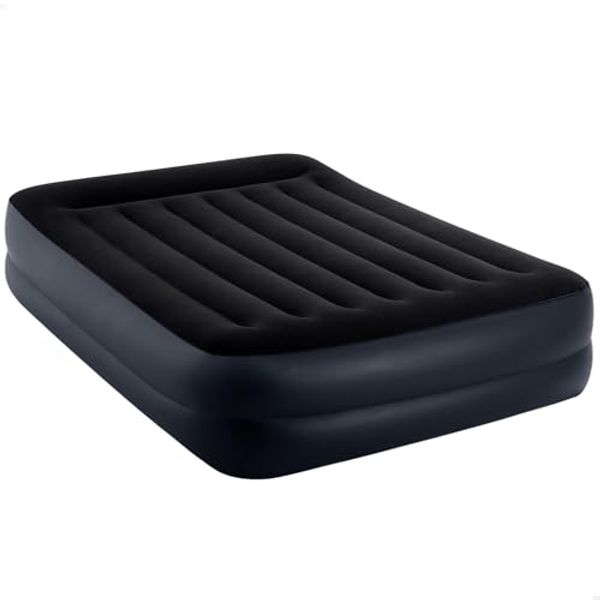 Intex Luftbett mit integrierter Luftpumpe, Blau, 203 x 152 x 42 cm, 64124