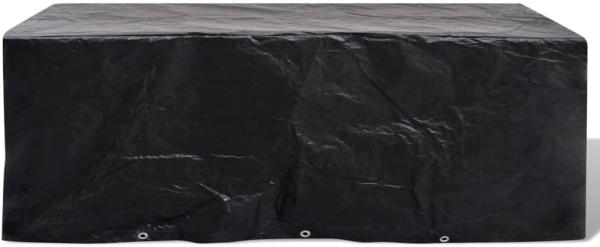 vidaXL Gartenmöbel-Abdeckung mit 8 Ösen, Polyethylen schwarz, 229 x 113 x 73 cm