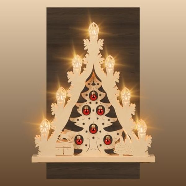 Weigla LED Lichterbogen Weihnachtsbaum mit Kugeln, Made in Germany (1-tlg), Lichterspitze, 7-flammig