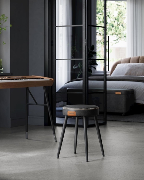 Vasagle Esszimmerstühle (4 St), Sitzhocker, EKHO Series, Kunstleder, 48,2 cm hoch, tintenschwarz Bild 8