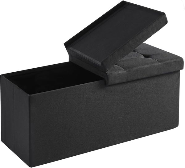 Zedelmaier Sitzbank mit Stauraum, Sitzhocker Faltbar Sitztruhe belastbar bis 300 kg, Deckel Abnehmbar,