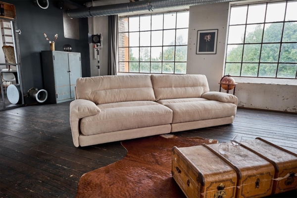 KAWOLA Sofa CINE, XXL-Sofa 3-Sitzer Cord verschiedene Farben Bild 2