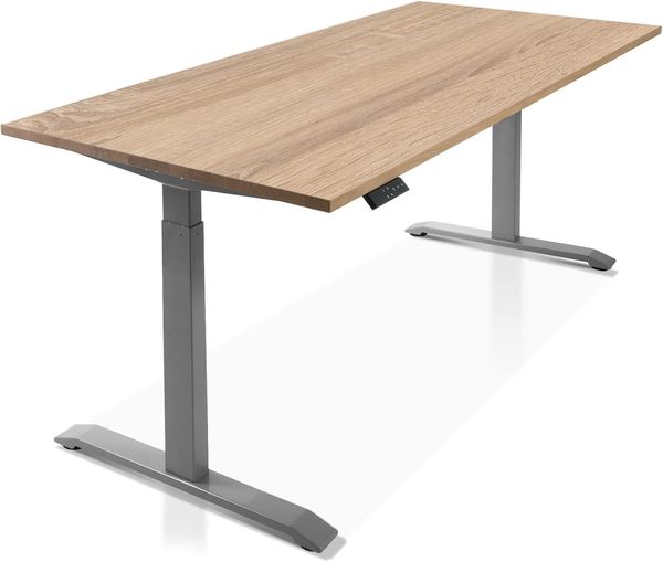 Möbel-Eins PRONTO elektrisch höhenverstellbarer Schreibtisch / Stehtisch, Material Dekorspanplatte Eiche sonomafarbig 160x80 cm