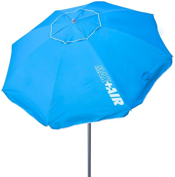 Aktive 62239 – Großer, winddichter, extrem widerstandsfähiger Strandschirm | Kippmast | Inkl. Aufbewahrungstasche mit Tragegriff | Großer blauer Sonnenschirm