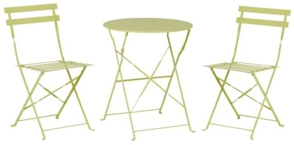 Bistro Set FIORI Metall Limettengrün