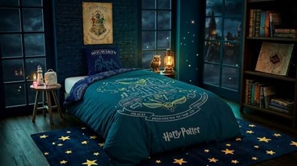 Harry Potter Bettwäsche-Set Decke & Kissenbezug 140x200 + 63x63 cm aus Microfaser