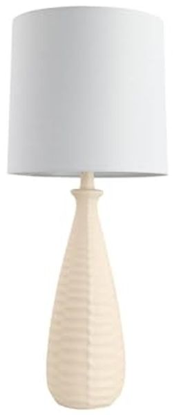 HOME DELUXE Große Tischlampe mit Stoffschirm MELVA - Creme