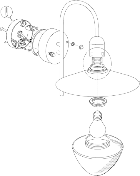 Eglo 97285 Outdoor Wandleuchte SIRMIONE schwarz, gold weiß L:27cm H:37,5cm T:33cm IP44 Bild 7