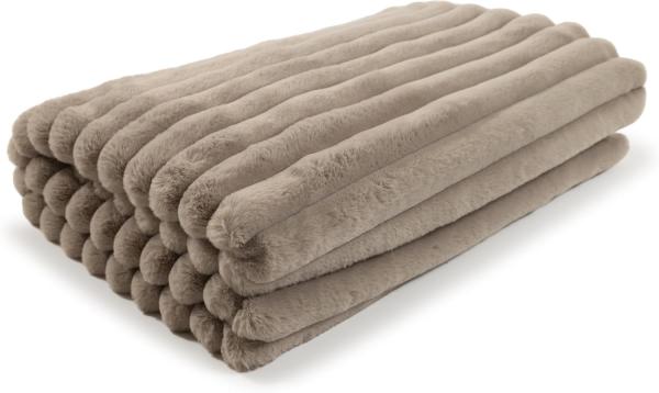 Magma Wohndecke Felldecke Kuscheldecke Raya taupe 140x200