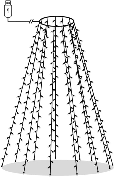 vidaXL Weihnachtsbaum-Lichternetz mit 180 LEDs Mehrfarbig 180 cm 328876 Bild 2