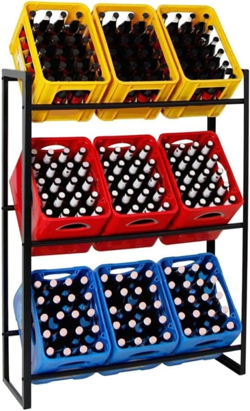 Kastenregal Metall für 9 Getränkekisten – Regal 105x32x137 cm – stabil modern