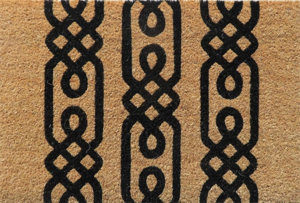 Entryways Handgewebte Kokosfußmatte Fußmmatte 60cm x 40cm braun / muster
