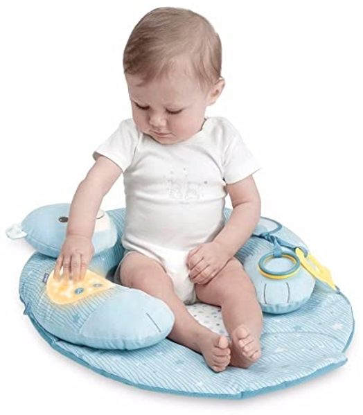 Chicco Spielteppich mit Licht und Geräuschen, ergonomisches Bodenkissen, Blau Bild 3