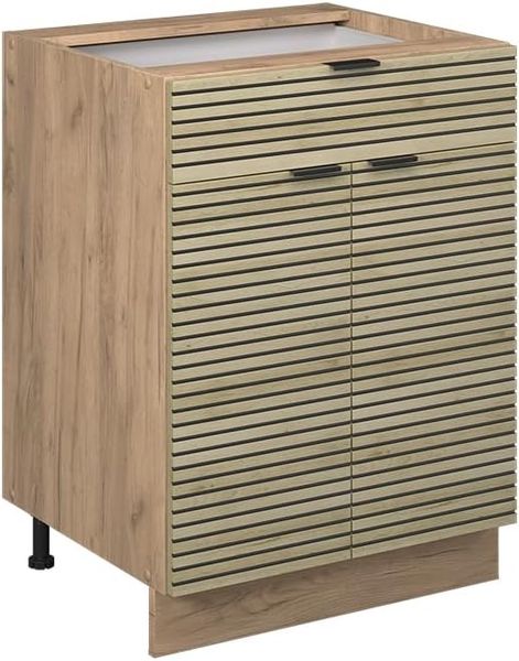 Küchenunterschrank Fame-Line Eiche Paneel 60 cm mit Schublade, ohne Arbeitsplatte Vicco