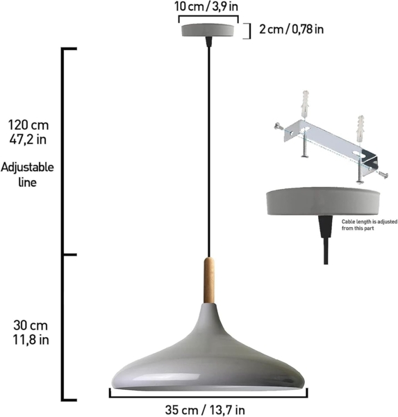 Bamyum Pendelleuchte Bamyum Pendelleuchte I Champion I Ø35 cm Holz-Metall E27 Moderne Lampe, ohne Leuchtmittel Bild 9