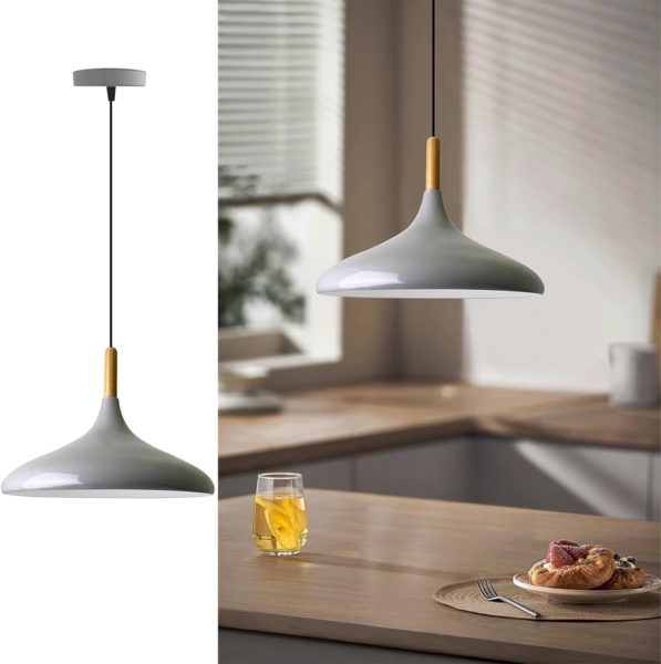 Bamyum Pendelleuchte Bamyum Pendelleuchte I Champion I Ø35 cm Holz-Metall E27 Moderne Lampe, ohne Leuchtmittel Bild 1