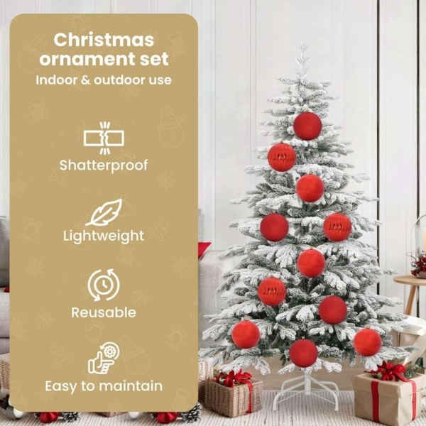 vidaXL Weihnachtskugel-Set 9 pcs Rot Kunststoff 42018854 Bild 4