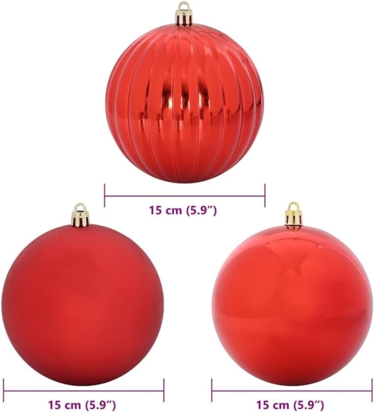 vidaXL Weihnachtskugel-Set 9 pcs Rot Kunststoff 42018854 Bild 3