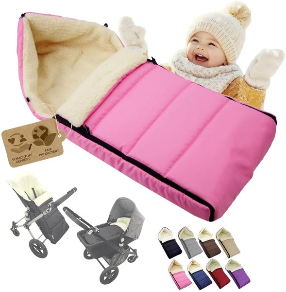 BambiniWelt by Rafael K. Fußsack Winterfußsack Babyfußsack Fußsack Kinderwagen Wolle 108cm LINIERT, universal