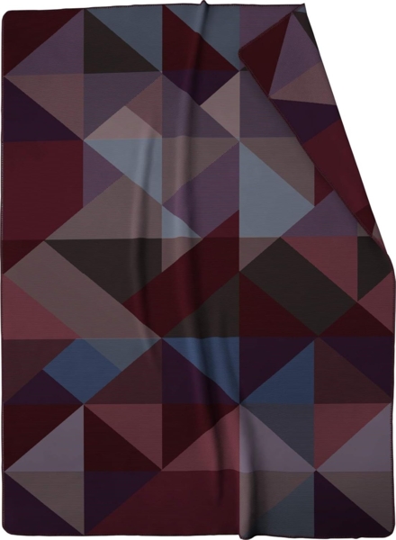 Wohndecke Purple Geometric, lila Sofadecke in 150x200, Decke aus Baumwoll-Mix, Biederlack, Made in Germany