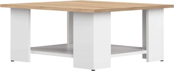 Temahome Square 67x67 Couchtisch, Truciolat, Melamin, Weiß und Rovere, 67 x 67 x 30,5 cm (L-P-A)