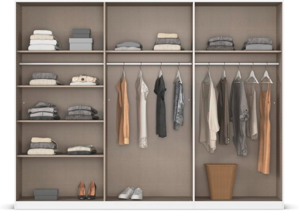 Rauch Möbel Alabama Schrank Kleiderschrank Drehtürenschrank Eiche Sonoma mit Spiegel 6-türig inklusive Zubehörpaket Classic 3 Kleiderstangen, 6 Einlegeböden BxHxT 271 x 210 x 54 cm Bild 6