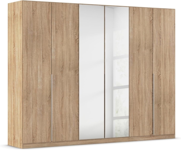 Rauch Möbel Alabama Schrank Kleiderschrank Drehtürenschrank Eiche Sonoma mit Spiegel 6-türig inklusive Zubehörpaket Classic 3 Kleiderstangen, 6 Einlegeböden BxHxT 271 x 210 x 54 cm Bild 1
