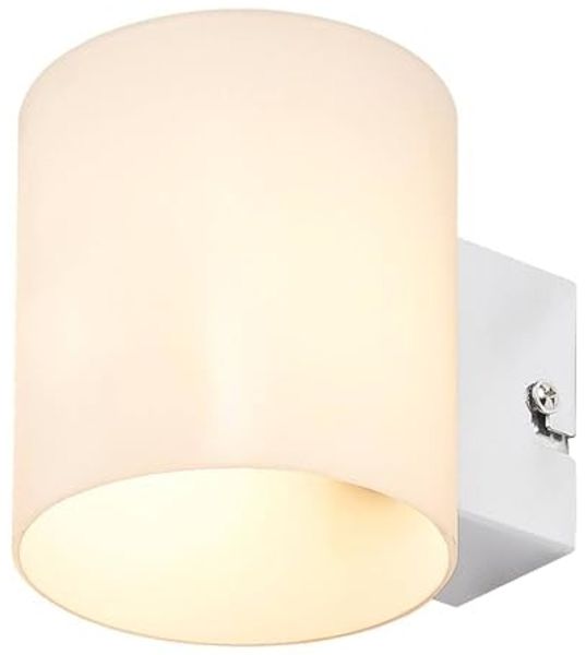 Lindby Wandleuchte Gerrit, Glas Weiß IP20, 1 x 5 W LED