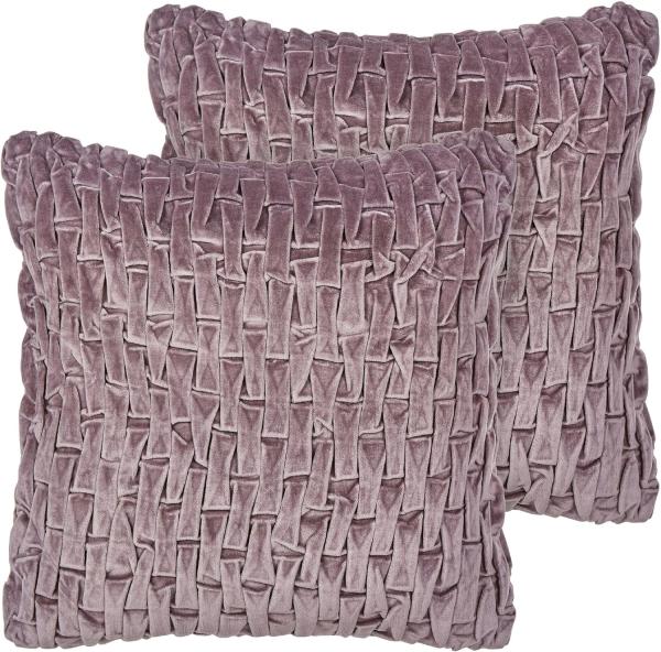 Kissen 2er Set CHIRITA Samtstoff 45 x 45 cm Kein Muster Violett