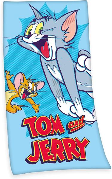 Tom und Jerry Velourstuch Duschtuch Badetuch Strandtuch 75 x 150cm