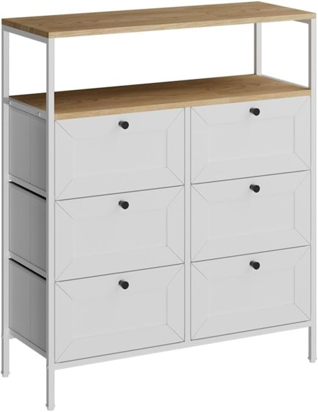 Kommode Belaro Weiß 80 x 95 cm 6 Schubladen Vicco