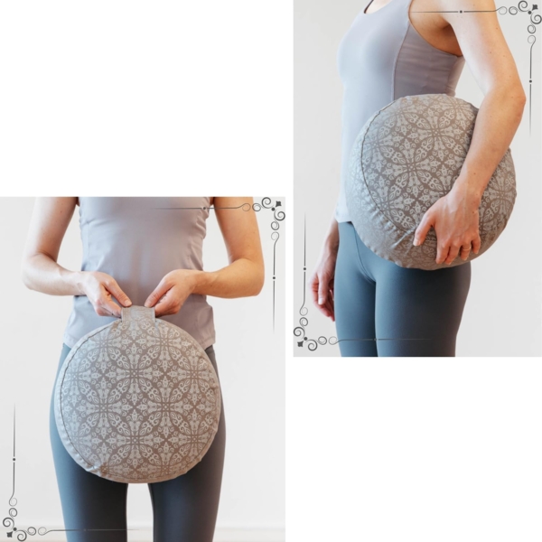 bodhi Meditationskissen Meditationskissen RONDO, 32 x 20 cm Raja, taupe/silber, Kapok Bild 6