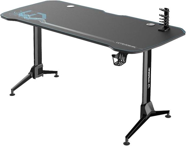 Selsey Gaming-Tisch, Schwarz/Blau, 160 x 70 x 70