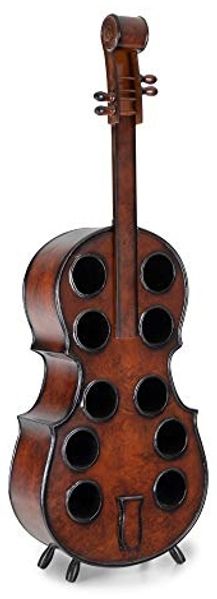 Stagecaptain Flaschenregal WR-10 Stradivino Weinregal für 10 Flaschen, Weinständer Holz stehend in Vintage-Optik "Cello" Design