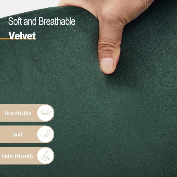 TUKAILAI Esszimmerstühle 2er Set aus Samt,Küchenstuhl Polsterstuhl Armlehnstuhl mit Armlehnen,Rückenlehnen,weiche Sitzpolster,Metallbeinen,Modern Sessel für Küche Esszimmer Wohnzimmer,Grün Bild 4