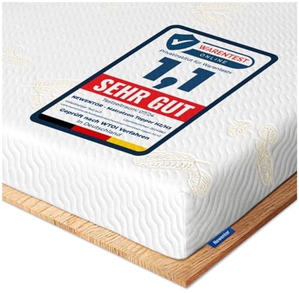 Newentor® Matratzen Topper 200x200 cm H2 H3, Matratzentopper 200x200 Schlafsofa Bett Gelschaum, Mattress Topper 200x200 Boxspringbett Öko-Tex Zertifiziert Gel Bezug Kaltschaum 10CM Höhe
