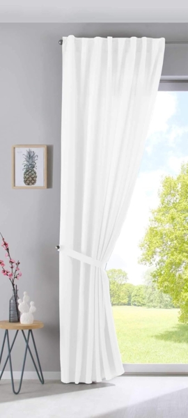 Gardinenbox Vorhang (1 St), verdecketeSchlaufen, transparent, Cationic »JENA« Blickdicht Leinen Optik Meliert extra Breit 2019037 Bild 3