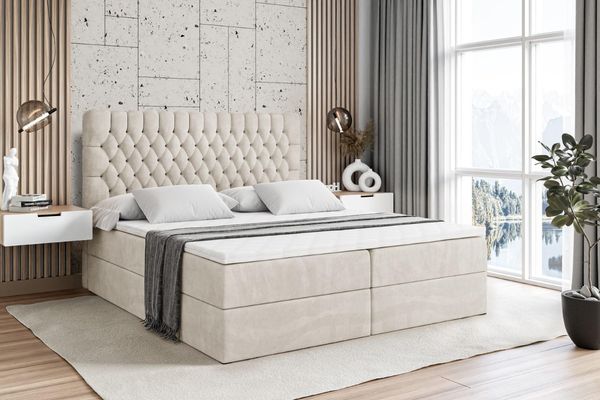 ALTDECOR Boxbett SERENE (Multipocket-Matratze H4, H3 Matratze Bonellfederung, Topper, Kopfteil)
