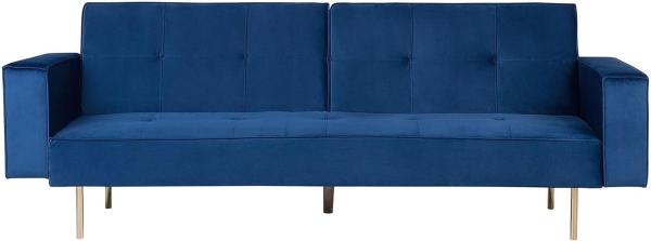 Schlafsofa 3-Sitzer Samtstoff marineblau VISNES